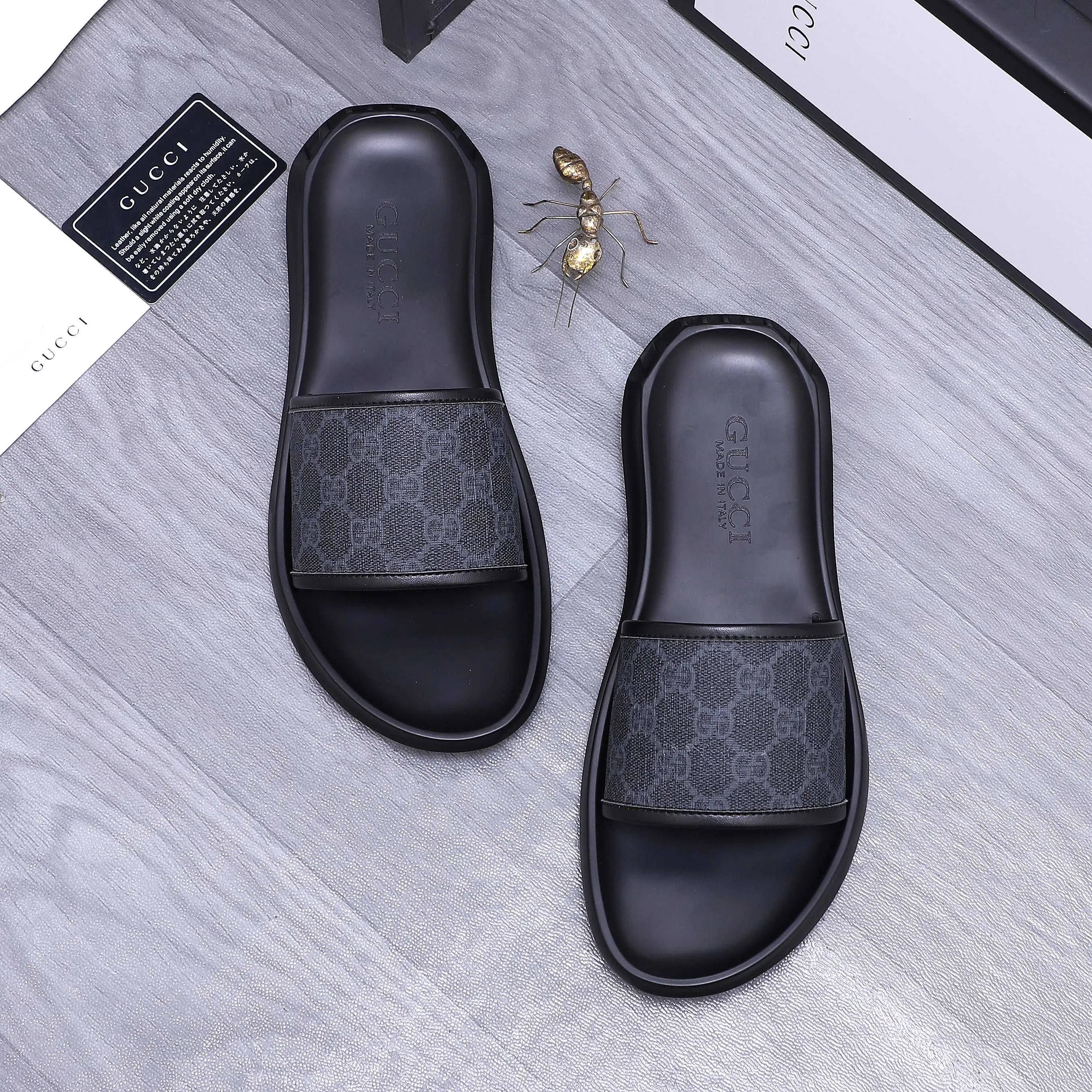 Men's shoes 💰280 Product trademark: GUCCI "Gucci" slippers Regular size: 38-44 (45.46 custom-made, non-returnable) Product materials: Selected cowhide printed upper, instep imitation leather lining, original outsole